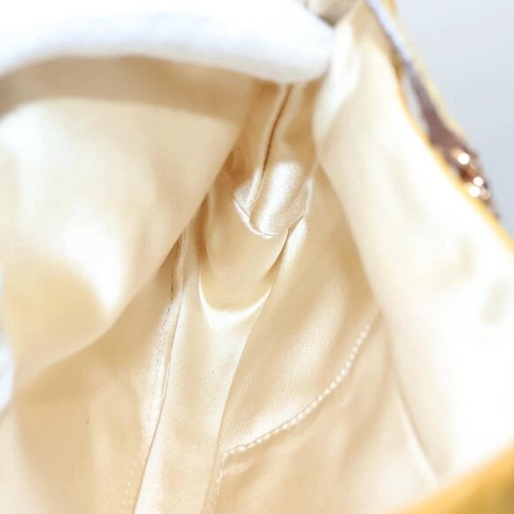 PRADA Chain Shoulder Bag Nylon Yellow Gold Auth 139938 - Picture 12 of 16